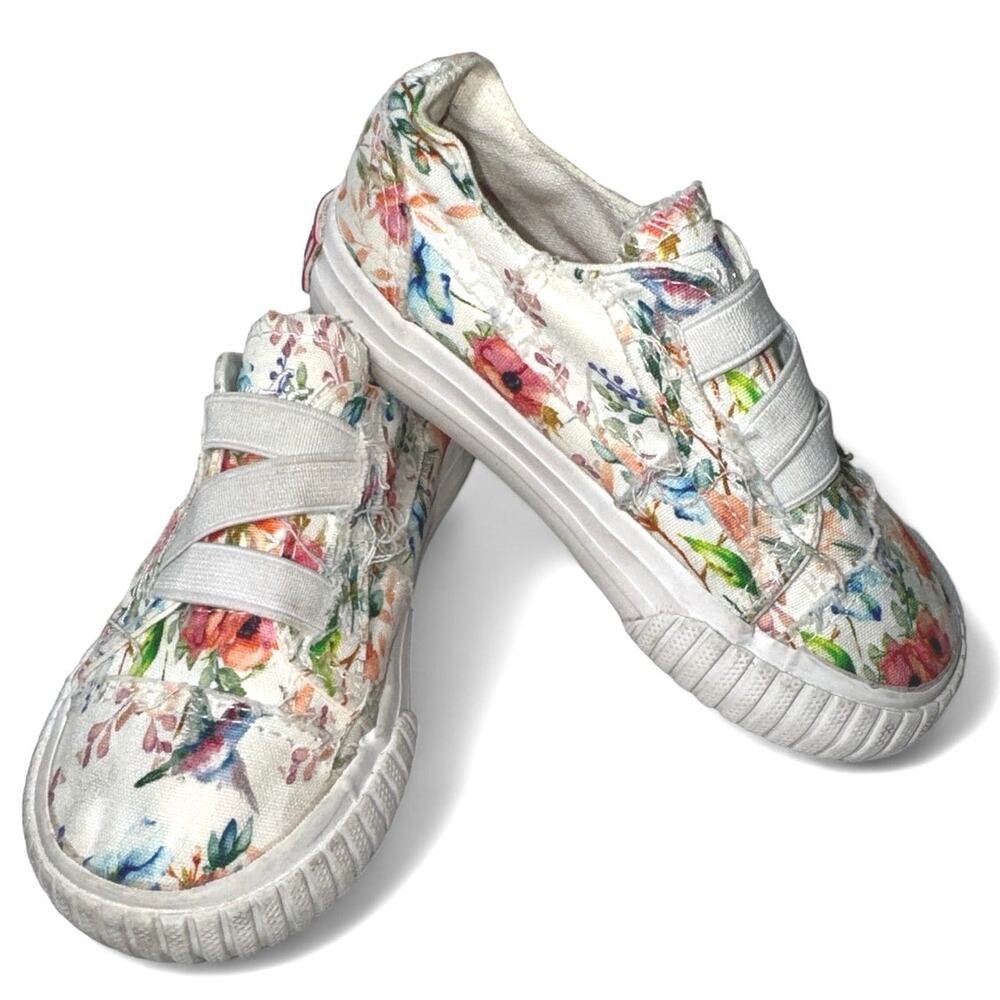 Blowfish Malibu Kids Maura Floral Pull-on Canvas Sneakers Girls sz 8
